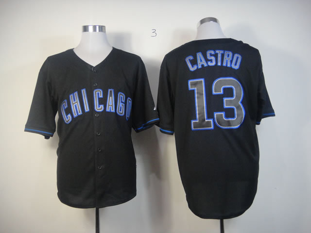 Men Chicago Cubs #13 Castro Black MLB Jerseys->chicago cubs->MLB Jersey